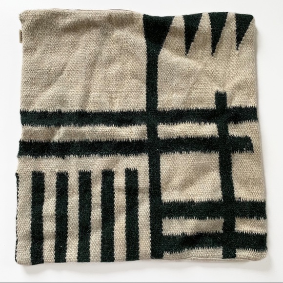 Ferm Living Other - Ferm Living Danish Design Wool Cotton Blend Green and White Abstract Pillowcase